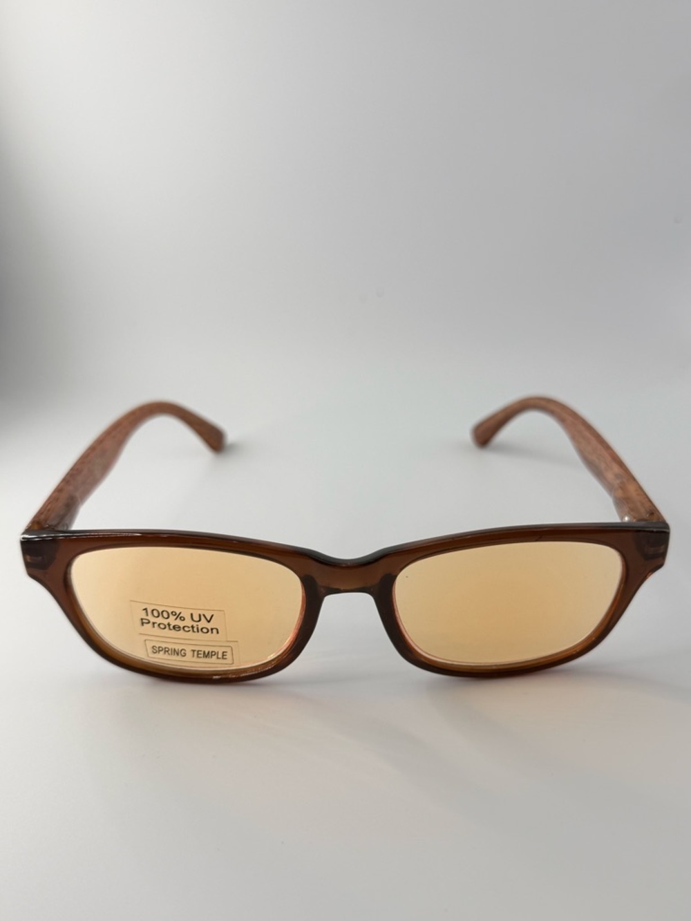 Joy Mangano Brown Frame Reading Sunglasses with Amber Lenses (RX +2.50)